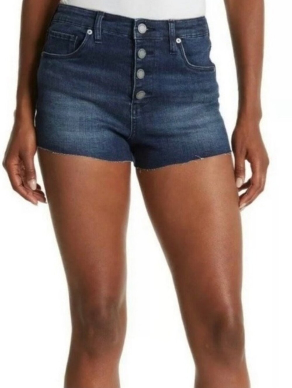 Blank NYC High Waist Dark Blue Denim Shorts